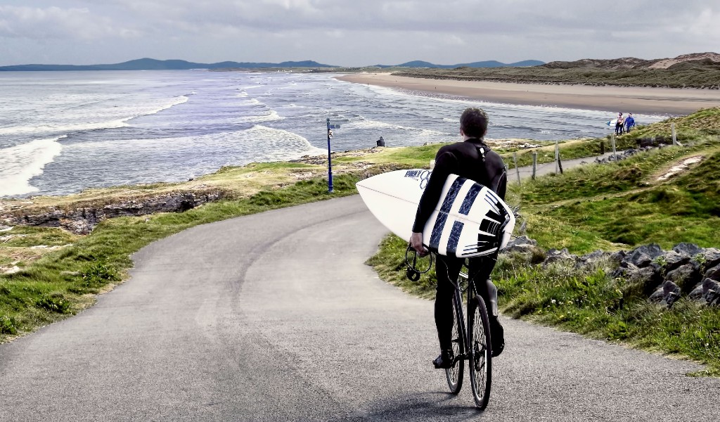 Surfing in Donegal, Ireland