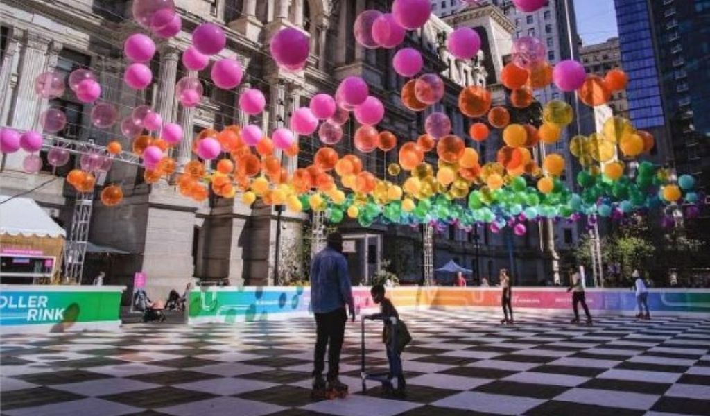 Roller skating at City Hall in Philadelphia