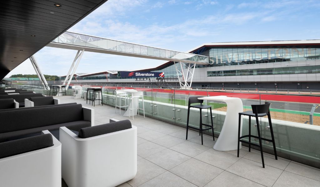 The terrace at Hilton Garden Inn Silverstone hotel has 197 rooms (Image: Hilton)