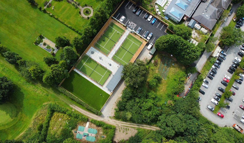 The Hook Club padel club at Mottram Hall in Cheshire, England