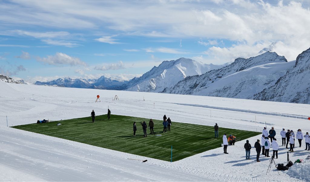 UEFA Women’s Euro 2025 ticket sales were launched at Jungfraujoch in the Swiss Alps (Photo by Francesco Scaccianoce - UEFA/UEFA via Getty Images)