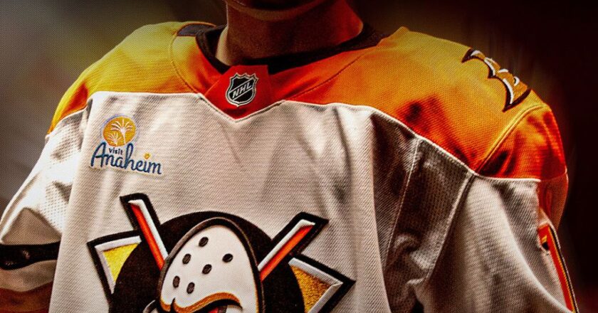 Visit Anaheim showcased with Anaheim Ducks away jersey sponsorship